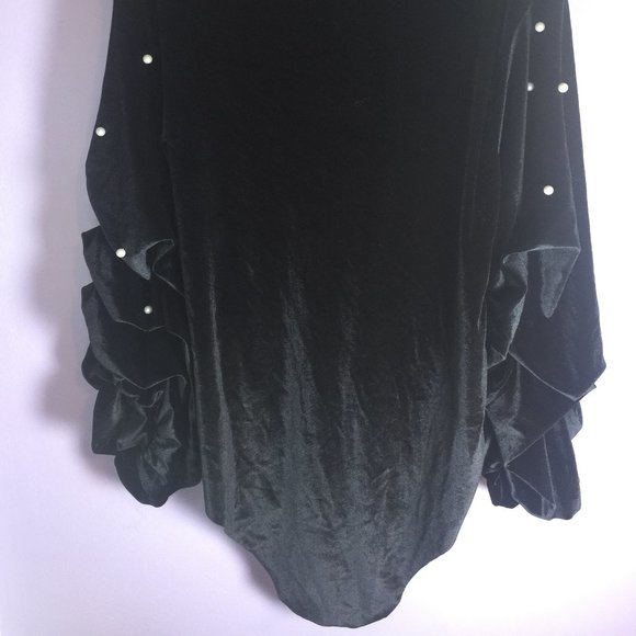 Black Velvet Beaded Body Suit - Picture 4 of 10